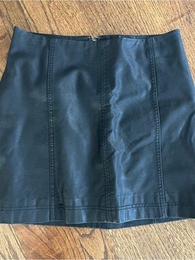 Like new Free People Black Faux Leather Mini Skirt
